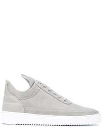 graue Leder Turnschuhe von Filling Pieces