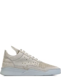 graue Leder Turnschuhe von Filling Pieces