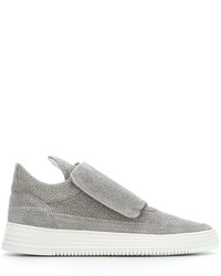 graue Leder Turnschuhe von Filling Pieces