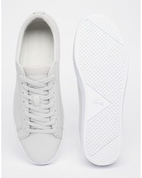 graue Leder Turnschuhe von Lacoste