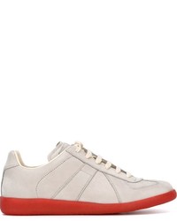 graue Leder Turnschuhe von Maison Margiela