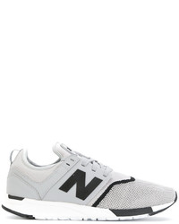 graue Leder Turnschuhe von New Balance