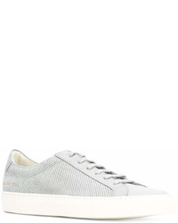 graue Leder Turnschuhe von Common Projects