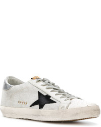 graue Leder Turnschuhe von Golden Goose