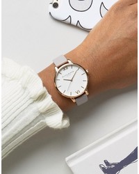 graue Leder Uhr von Olivia Burton