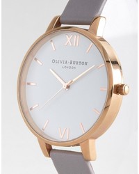 graue Leder Uhr von Olivia Burton