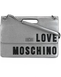 graue Leder Umhängetasche von Love Moschino