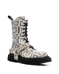 graue Lederfreizeitstiefel von Moschino