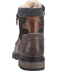 graue Lederfreizeitstiefel von Tom Tailor