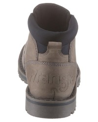 graue Lederfreizeitstiefel von Wrangler