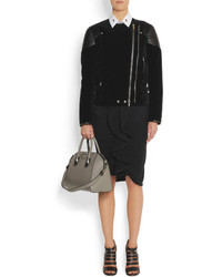 graue Lederhandtasche von Givenchy
