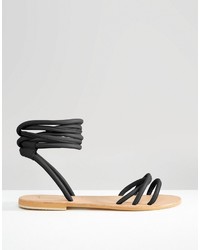 graue Ledersandalen von Asos