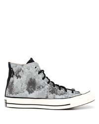 graue Mit Batikmuster hohe Sneakers