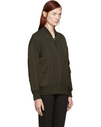 graue Nylon Bomberjacke von Helmut Lang