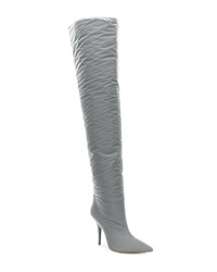 graue Overknee Stiefel aus Leder von Yeezy