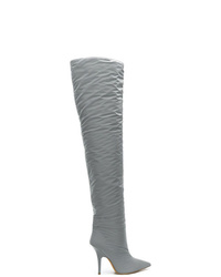 graue Overknee Stiefel aus Leder von Yeezy