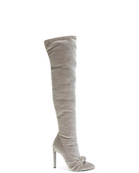 graue Overknee Stiefel aus Samt von Giuseppe Zanotti Design