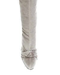 graue Overknee Stiefel aus Samt von Giuseppe Zanotti Design