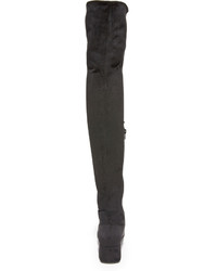 graue Overknee Stiefel aus Wildleder von Jeffrey Campbell