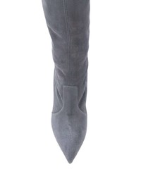 graue Overknee Stiefel aus Wildleder von Casadei