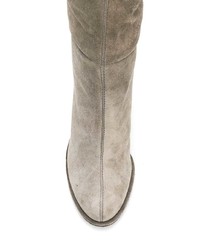 graue Overknee Stiefel aus Wildleder von Lanvin