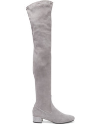 graue Overknee Stiefel aus Wildleder von Rene Caovilla