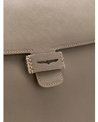 graue Satchel-Tasche aus Leder von Myriam Schaefer