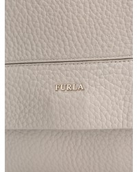 graue Satchel-Tasche aus Leder von Furla