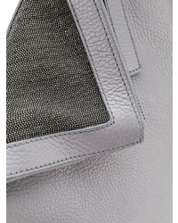 graue Satchel-Tasche aus Leder von Fabiana Filippi