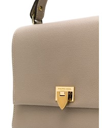 graue Satchel-Tasche aus Leder von Philippe Model