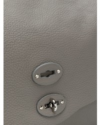 graue Satchel-Tasche aus Leder von Zanellato
