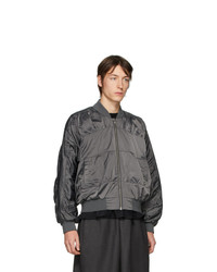 graue Satin Bomberjacke von Random Identities