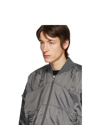 graue Satin Bomberjacke von Random Identities