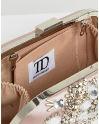 graue Satin Clutch von True Decadence