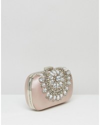 graue Satin Clutch von True Decadence