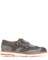 graue Schuhe aus Leder von Santoni