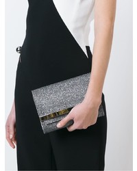 graue Segeltuch Clutch von Jimmy Choo