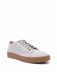 graue Segeltuch niedrige Sneakers von Lanvin