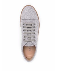 graue Segeltuch niedrige Sneakers von Lanvin