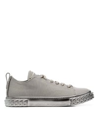 graue Segeltuch niedrige Sneakers von Giuseppe Zanotti