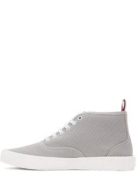 graue Segeltuch niedrige Sneakers von Thom Browne