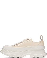 graue Segeltuch niedrige Sneakers von Alexander McQueen