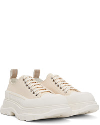 graue Segeltuch niedrige Sneakers von Alexander McQueen