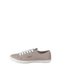 graue Segeltuch niedrige Sneakers von Pepe Jeans