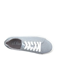 graue Segeltuch niedrige Sneakers von s.Oliver