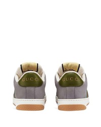 graue Segeltuch niedrige Sneakers von Gucci