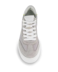 graue Segeltuch niedrige Sneakers von Philippe Model Paris