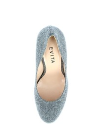 graue Segeltuch Pumps von Evita