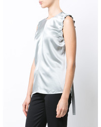 graue Seide Bluse von Helmut Lang