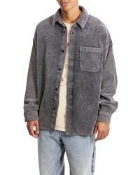 graue Shirtjacke aus Cord